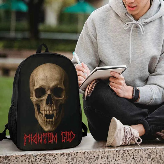 Phantom God Fanged Skull Backpack Hellbound Utility Gothic Horror Style