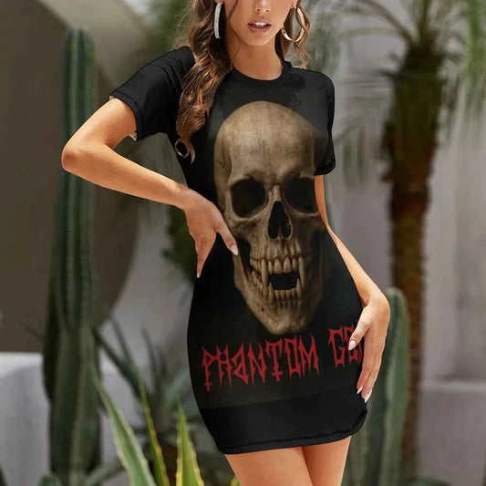Phantom God Fanged Skull Shirt Dress