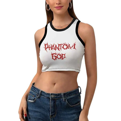 Phantom God Logo Racer Crop Top - Sleeveless Tank