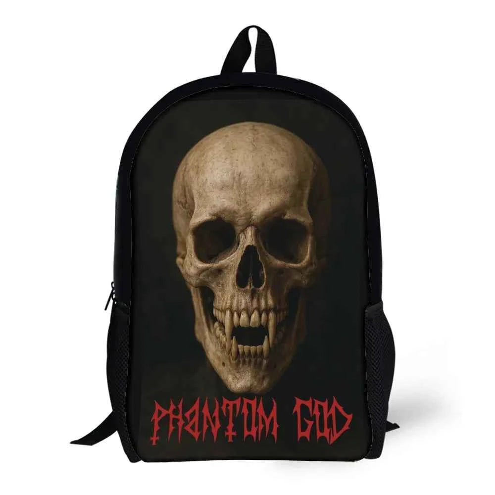 Phantom God Fanged Skull Backpack Hellbound Utility Gothic Horror Style
