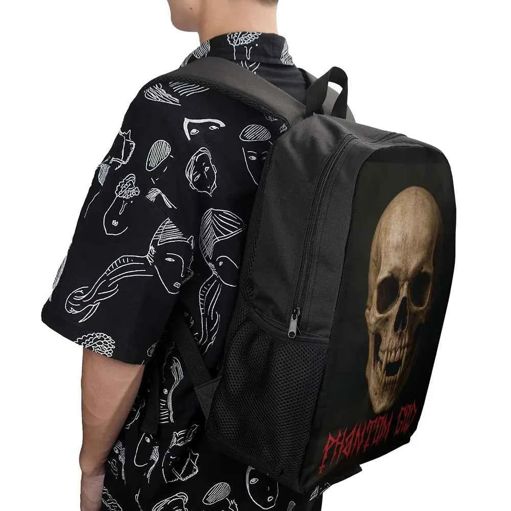 Phantom God Fanged Skull Backpack Hellbound Utility Gothic Horror Style