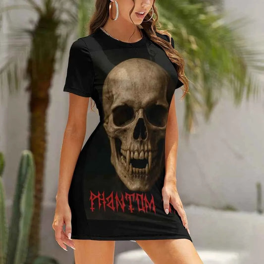 Phantom God Fanged Skull Shirt Dress