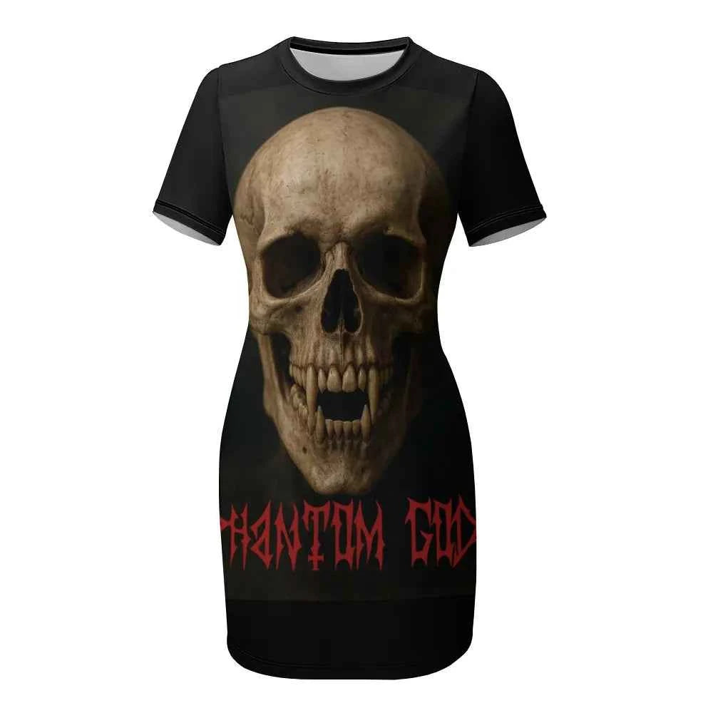 Phantom God Fanged Skull Shirt Dress