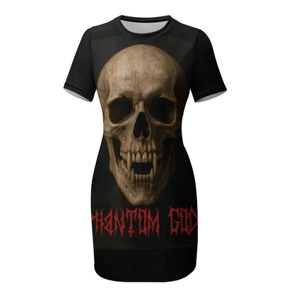 Phantom God Fanged Skull Shirt Dress