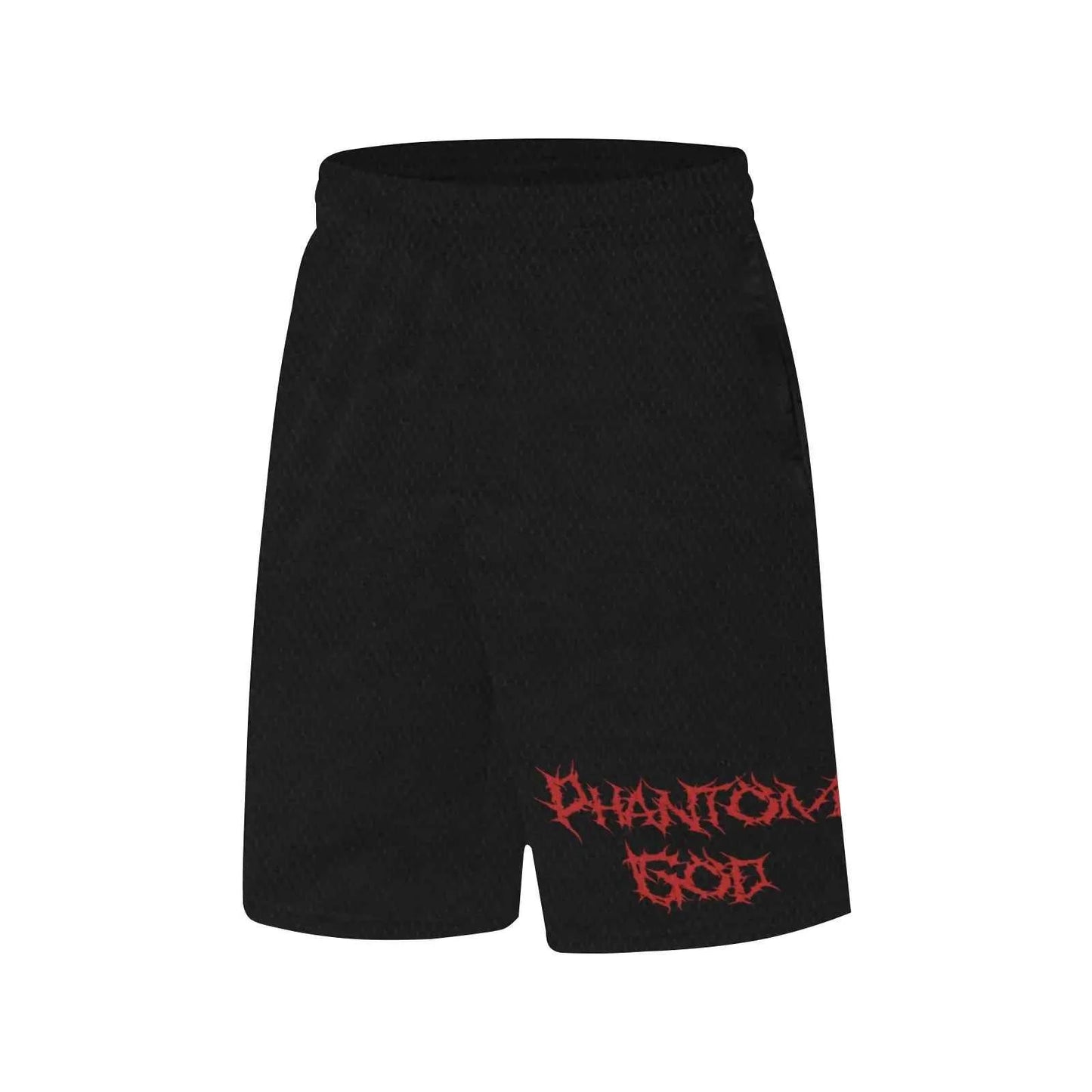 Phantom God Logo Basketball Shorts in Gothic Horror Style