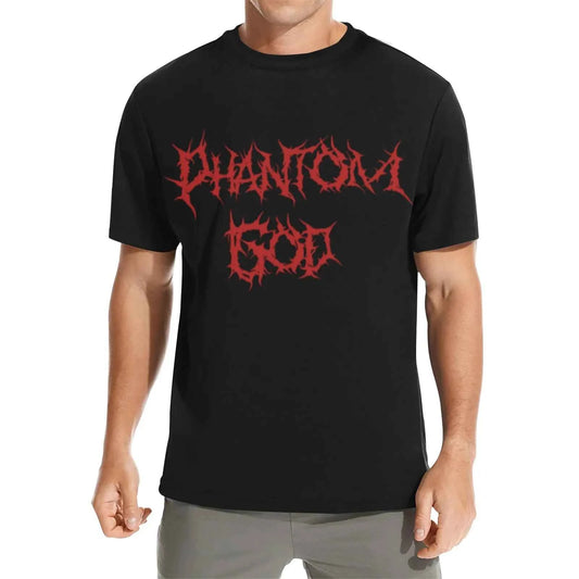 Phantom God Logo T-Shirt | Gothic Horror Black Tee For Bold Statement