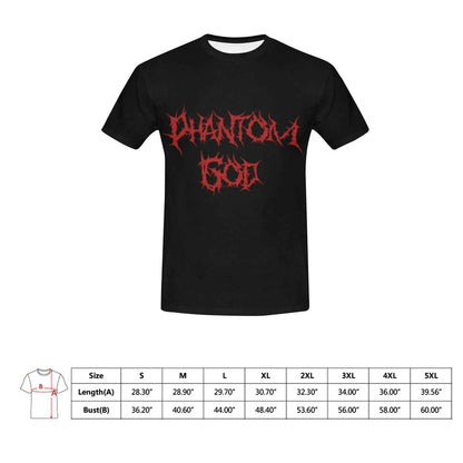 Phantom God Logo T-Shirt | Gothic Horror Black Tee For Bold Statement