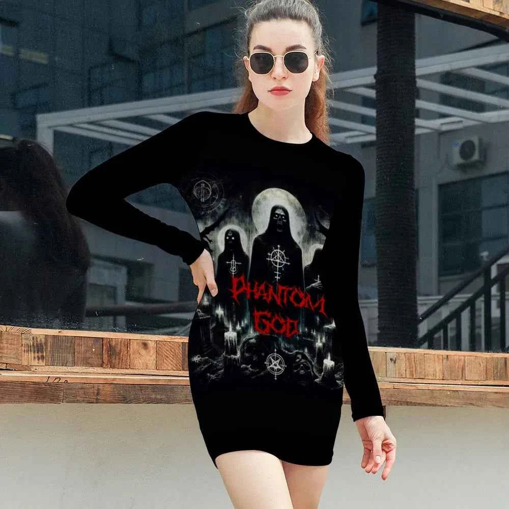 Phantom God Trinity Skinny Dress Long Sleeve