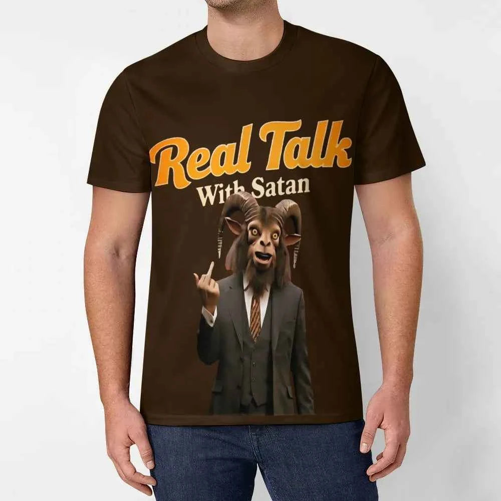 Real Talk With Satan Tee Statement Shirt - Embrace Bold Style