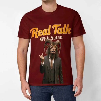 Real Talk With Satan Tee Statement Shirt - Embrace Bold Style