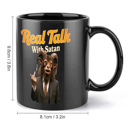 Real Talk With Satan Black Mug Gothic Style