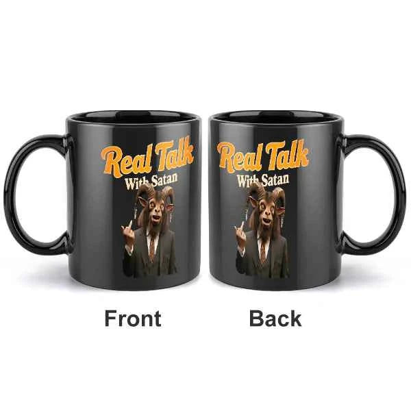 Real Talk With Satan Black Mug Gothic Style