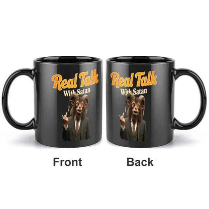 Real Talk With Satan Black Mug Gothic Style
