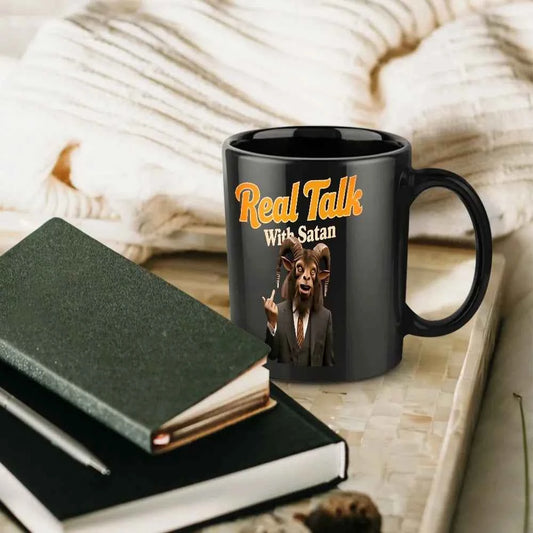 Real Talk With Satan Black Mug Gothic Style